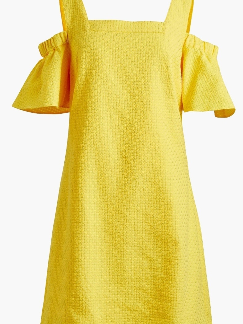 J. Crew Bright Yellow Cold-Shoulder Textured Sundress